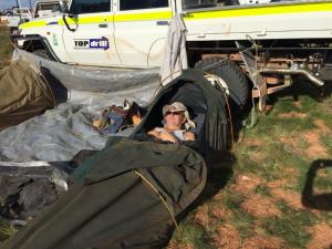 In the swag, Nullarbor Muster